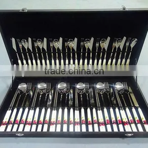 Porcelain Handle Gift Cutlery Set With Elegant Wooden Box thumbnail-1