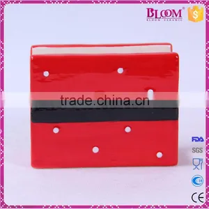 Red Christmas Tableware Ceramic Oblong Napkin Holder thumbnail-3
