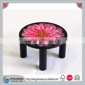 Chinease Creation Toiled Used Round Wooden Step Stool thumbnail-1