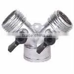 3/4" Zinc Hose Splitters With Valves One Female Thread With Another Male Thread thumbnail-1