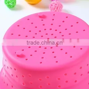 Houseware Kitchen Steamer Bowl, Collapsible Bowl Silicone Colander thumbnail-4