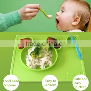 Kids Silicone Square Shaped Snack Trays Hot Selling Silicone Baby Plates thumbnail-1