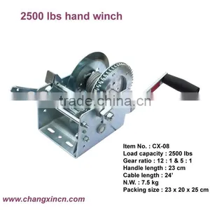 2500lbs Two Speed Hand Winch With Cable thumbnail-1