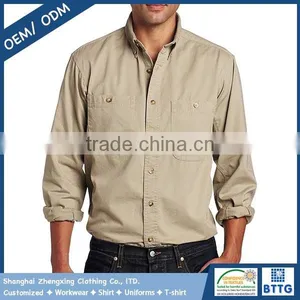 100%Cotton Drill 21*21 Workwear Men's Logger Shirt With Machine Wash thumbnail-1