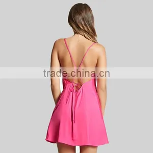 2017 Women's Satin Cowl Neck Dress Sleeveless Sexy Dress HSH6006 thumbnail-2