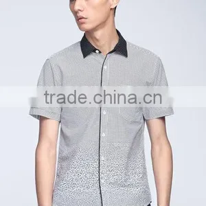 New Design Contrast Fabric Made to Measure Cotton Slim Men Shirt BSZ0081 thumbnail-3