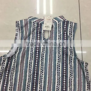 Women Fashion Sleeveless Stripe Full Print Flare Dress thumbnail-6