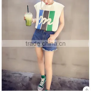 Lady T-shirt , Sleeveless Round Neck t Shirt for Sexy Women thumbnail-2