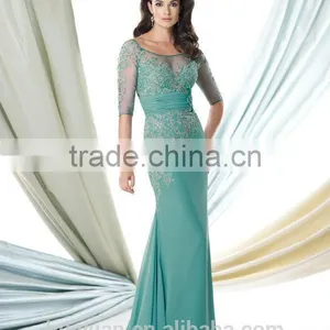 Formal Long Sleeve Lace Full Length Mother Dresses for Juniors thumbnail-3