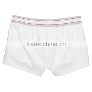 Plain White Cotton Boxer Briefs Men High Cut Briefs Wholesale thumbnail-2