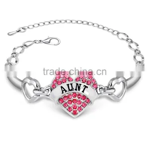 2016 Love Family Member Bracelet Zinc Alloy Heart Bracelet for Dear Aunt Bracelet Free Sample thumbnail-1