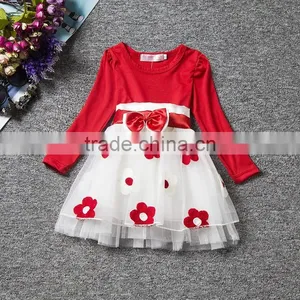 2016 Year Autumn and Winter Printed Long Sleeve Girls Deess Fashion Kids Dress thumbnail-1
