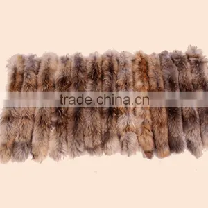 BBG-H-11 Factory Wholesale Natural Color 100% Real Raccoon Fur Trim/trimming/strip thumbnail-1