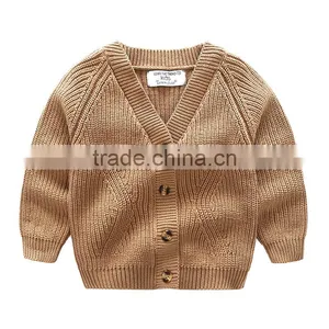 S33461W Boy Sweaters Pure Color 100% Cotton Knitted Pullover Sweaters thumbnail-3
