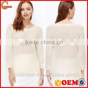 Slim Fit Sequins o Neck Long Sleeve Wool Woman Sweater thumbnail-1