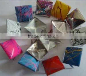 Double Prong Button Colorful Pyramid Stud Button thumbnail-1