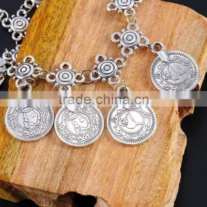 Tribal Ethnic Silver Coin Tassel Gypsy Festival Turkish Anklets Bracelet Jewelry thumbnail-3