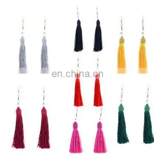 Handmade Fringe Thread Tassel Drop Earrings Charm Pearl Earrings thumbnail-5