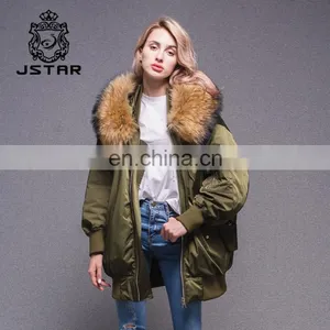 Best Warm Bomber Down Jacket With Raccoon Fur Collar thumbnail-6