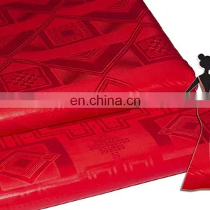 Wholesale Factory Low Price 100% Raw Cotton Superior Quality Bazin Riche African Sewing Fabric for Wedding Party thumbnail-1