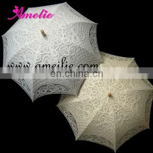 100% Handicraft UV Battenburg Lace Parasol Umbrella thumbnail-1