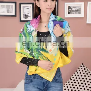 100% Fashion Animal Print Long Silk Scarf for Children thumbnail-1