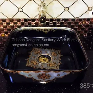 2018 Hot Selling Ceramic Tabletop Square Sanitary Ware Luxury Good Quality Bathroom Art Wash Hand Basin Sink thumbnail-4