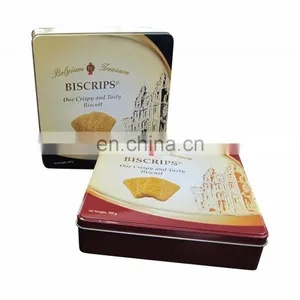Wholesale Walmart Biscuit Metal Can Custom Unique Beautiful Square Cookie Tin Box thumbnail-1