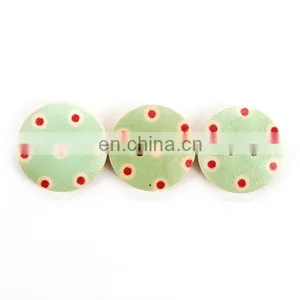 Mixed Multicolor 15mm 2 Holes Polka Dot Small Polka Dot Rustic Plaid Handmade Diy Accessories Small Wooden Buttons thumbnail-2