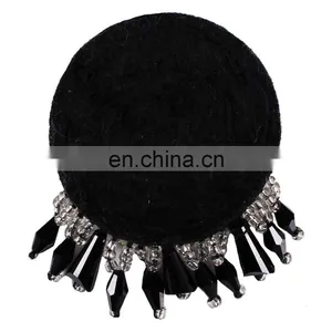 Fashion Red Black Round Design Beaded Crystal Tassel Fringe Patches for Bag Clothes thumbnail-4