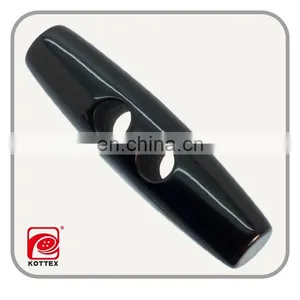2017 Fashion 2 Holes Black Imitation Horn Color Resin Toggle Welcomed In Europe thumbnail-1