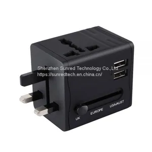 Hot Sell UK US EU AUS Multi Plugs Universal Travel Adapter With USB thumbnail-1