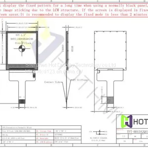 Square TFT 1.3 Inch 240*240 IPS SPI Lcd Display Module With Full Viewing Angle thumbnail-1