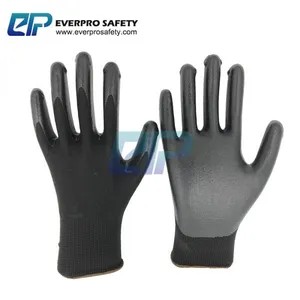 Oil Resistant 13G Polyester Liner Nitrile Dipped Work Gloves With EN388 4121X thumbnail-1