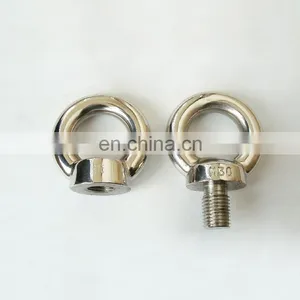 High Polished AISI304 AISI316 Din580 Stainless Steel Eye Bolt and Nut m6 m8 thumbnail-1