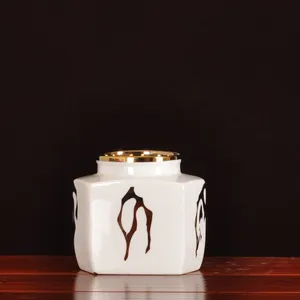 Nordic Modern Simple Creative Electroplate White Black Jingdezhen Ceramic Vase For Shopping Mall thumbnail-2