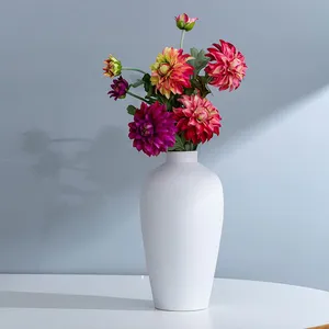 Tall Morandi White Hand Made Fashion Elegant Ceramic Flower Vase For Showroom Decor thumbnail-4