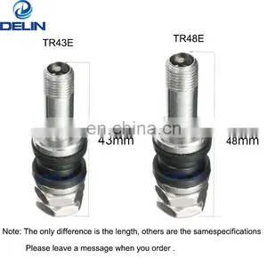 Chrome TR43E TR48E Metal Clamp-in Motorcycle Tubeless Tyre Valve Stem Wheel Schrader Valves thumbnail-2