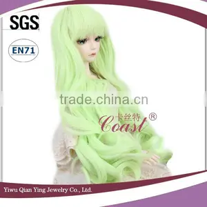 Fluorescence Green Long Big Wavy Synthetic Bjd Doll Wigs thumbnail-3