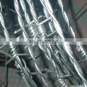 Barbed Wire Galvanized/pvc Coated Barbed Roll With Handle or Wooden Spool Barbedwire Fence Double Twisted Galvanized Barbed thumbnail-4