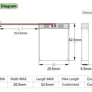 UL CB KC BIS Certificated Custom 3.7v 150 180 200 250 300 350 400 450 500mAh Lithium Polymer Battery thumbnail-4