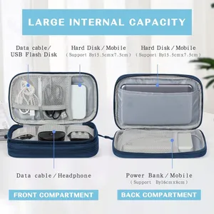 Portable Waterproof Double Layers Storage Bag for Cable, Charger,Etc. thumbnail-2