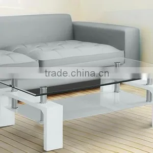 Glass Top MDF Base Coffee Table Square Coffee Table Quality Choice thumbnail-2