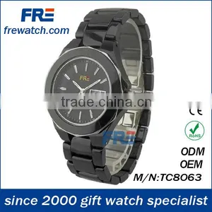 Stainless Steel Back Quartz Bangle Watches Ceramic Watch thumbnail-1
