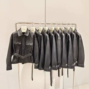 Imported Foamy Sheepskin Song Jia Same Style Sheepskin Short Jacket for Women 2025 Spring New Style Waist-hugging and Slimming Genuine Leather Leather Jacket thumbnail-3
