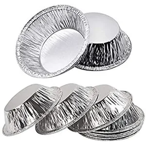 Mini Round Aluminum Foil Baking Cups for Muffins Tarts Cupcakes Disposable Dessert Pans Bulk Pack thumbnail-4