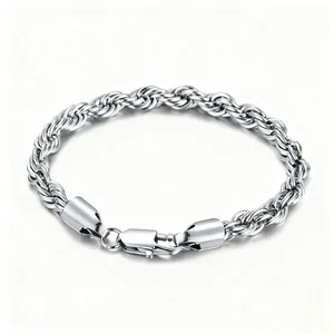Twisted Chain Bracelet for Men Women Stainless Steel Gold Color Chain Bracelets Bangle Male Jewelry Gift Wholesale thumbnail-4