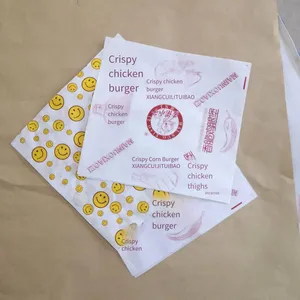 Disposable Fried Chicken Packaging Bags, Oil-proof Paper Bags, Smiley Face Paper Bags, Oil-proof French Fries Bags, Chicken Cutlet Paper Bags, Fried Chicken Paper Bags thumbnail-2