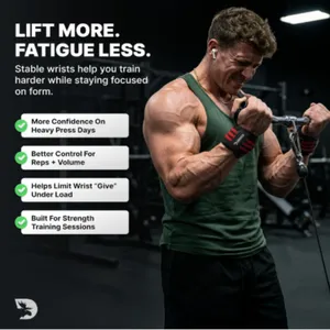 Grips Wrist Wraps for Weightlifting | Weight Lifting Wrist Straps for Weightlifting | Extra Strength Gym Wrist Wraps thumbnail-4