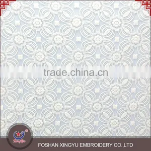 2015 Latest Design Customized Lighting White Embroidered Tulle Net Lace Fabric for Girls Dress thumbnail-1